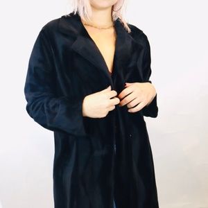 Vintage 90’s Black Velvet Trench Coat